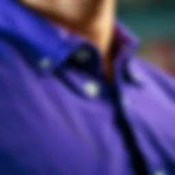 A close-up shot of the Vans purple shirt showcasing its fabric texture and stitching details.