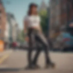 Fanny pack worn by skater showcasing style and function