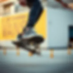 Dynamic action shot of a skater performing tricks in Vans 11.5.