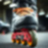 Close-up view of advanced pro stock skate design showcasing unique features