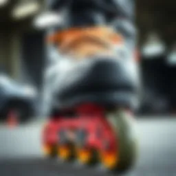 Close-up view of advanced pro stock skate design showcasing unique features