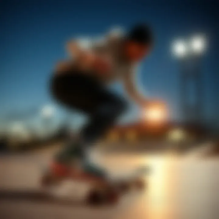 Professional skater demonstrating optimal performance on pro stock skates
