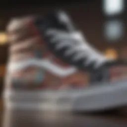 Close-up view of Vans ComfyCush High Tops showcasing intricate design details