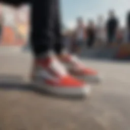 Classic Vans footwear displayed in a skate park setting