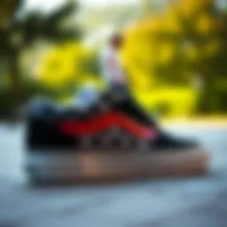 Close-up of Vans size 3.5 youth shoes showcasing their unique design