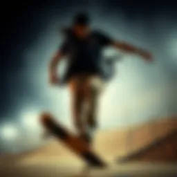 Dynamic skateboarder showcasing stylish vest streetwear