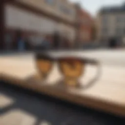 Stylish Von Zipper sunglasses resting on a skateboard