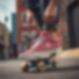 Stylish Etnies footwear on a skateboard
