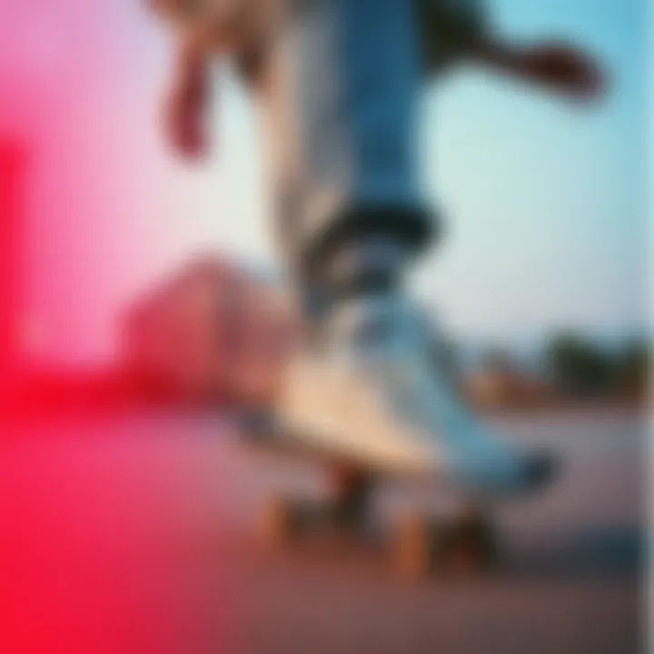 Style Meets Performance in Skateboarding A skateboarder in action wearing HUF ankle socks, demonstrating style and performance