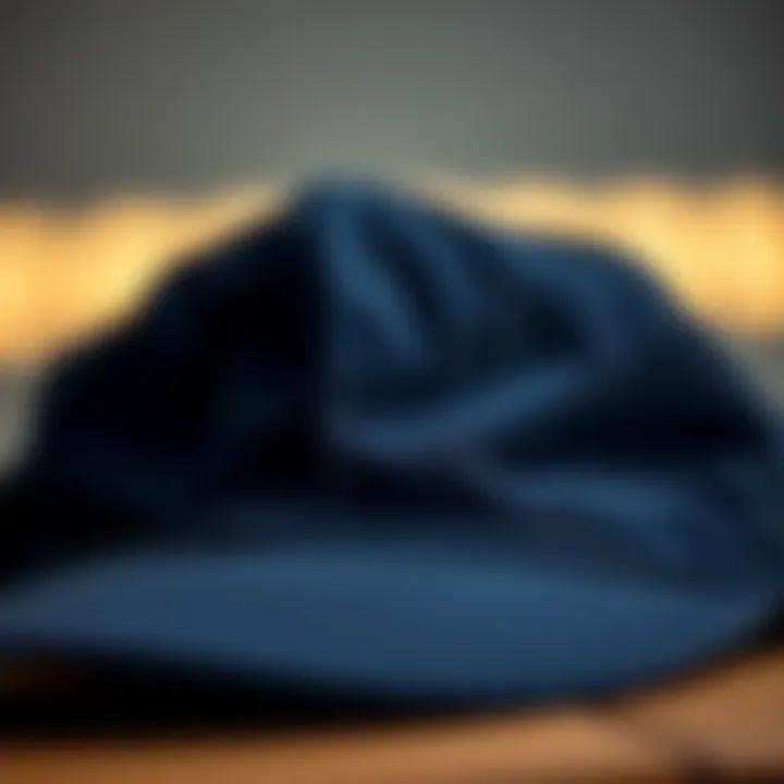 A close-up of quality fabric and stitching on a snapback hat