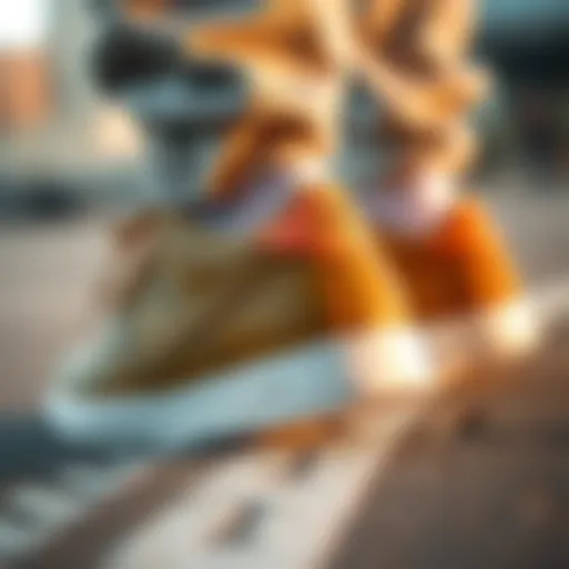 Design Features of Nike Air Force 1 Skateboarding Shoes Close-up view of Nike Air Force 1 skateboarding shoes showcasing design details