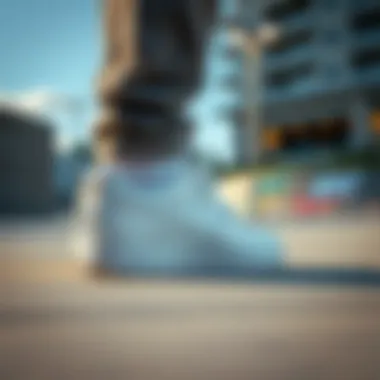 Nike Air Force 1 in Skate Park Nike Air Force 1 skateboarding shoes in an urban skate park setting