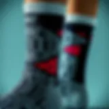Intricate Design Patterns of Nike High Socks A close-up view of Nike high socks showcasing intricate design patterns