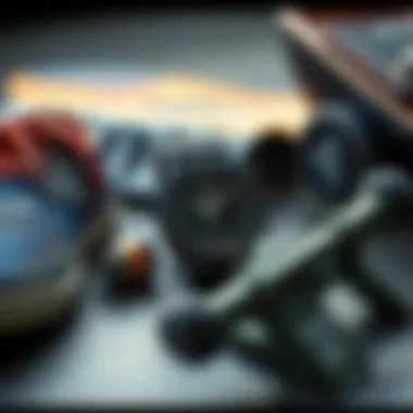 Stylish arrangement of the Nixon 51-30 Black watch against skateboarding gear