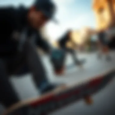 Nixon 51-30 Black watch highlighting its durability in an urban skateboarding scene