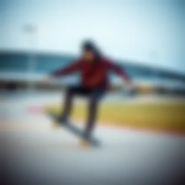 Expressive Skate Style in Action Skateboarder showcasing unique skate fashion style