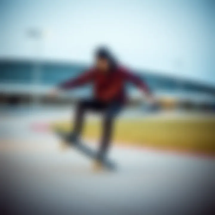 Expressive Skate Style in Action Skateboarder showcasing unique skate fashion style