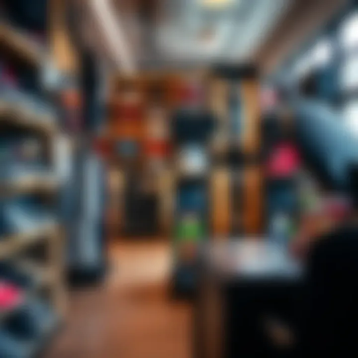 Inside a Trendsetting Skate Shop Trendy skate shop interior filled with accessories