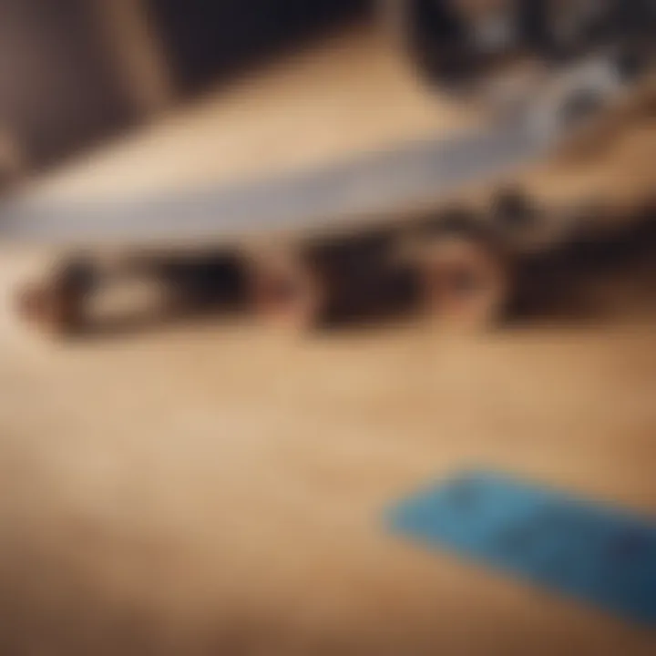 A close-up view of high-quality fingerboard wheels and trucks