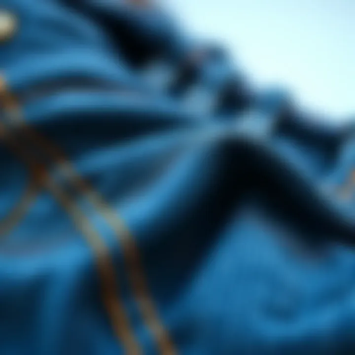Intricate Designs of Skate Denim Close-up of unique denim patterns popular among skaters