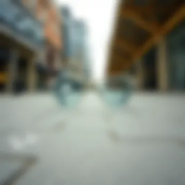 Urban Aesthetic of Ray-Ban Erika Glasses Aesthetic presentation of Ray-Ban Erika glasses in urban setting