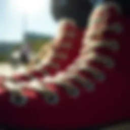 Close-up of Real High Top Converse showcasing unique design elements