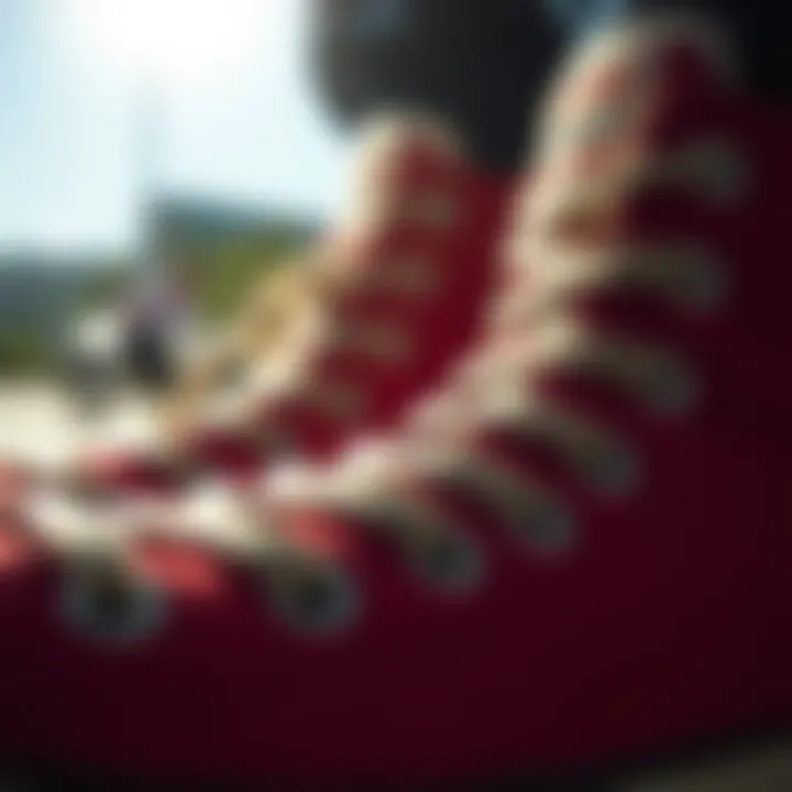 Unique Design Elements of Real High Top Converse Close-up of Real High Top Converse showcasing unique design elements