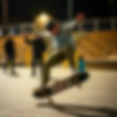 Dynamic skateboarding scene showcasing RVCA apparel and Hydro Flask products