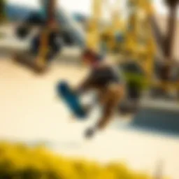 Scott Stevens performing a trick on a skateboard