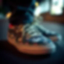 Skate shoes showcasing unique designs and patterns