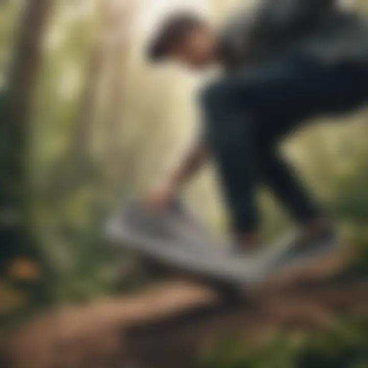 Skateboarder wearing Vans with nature-inspired designs