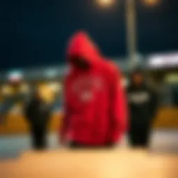 Stylish sweatshirt designs in an urban setting