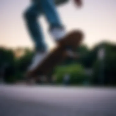 Skateboarding in Vans Checkered Footwear Skateboarder performing a trick while wearing Vans checkered shoes.