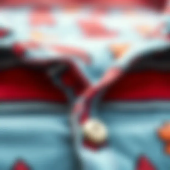 Close-up of the fabric texture of a beach bum shirt