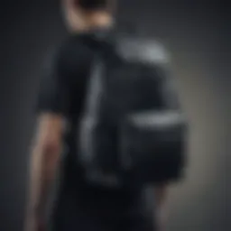 Sleek design of the black Nike backpack showcasing its compartments
