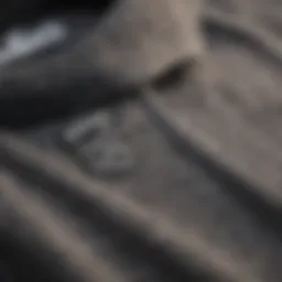 A close-up of the fabric texture of a plain Champion shirt, highlighting its quality and durability.