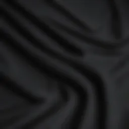 A close-up of the fabric texture of an oversized black long sleeve shirt
