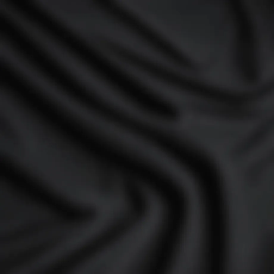 A close-up of the fabric texture of an oversized black long sleeve shirt