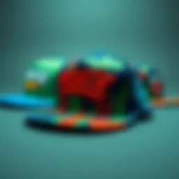 A collection of colorful primitive snapbacks showcasing various designs