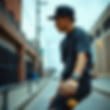 Skateboarding in Style A skateboarder wearing a primitive snapback in an urban setting