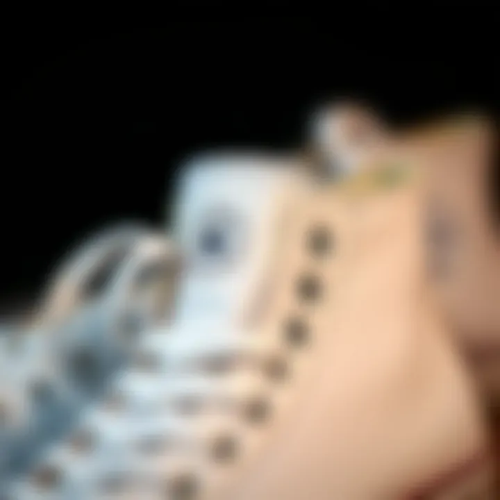 Craftsmanship and Quality Close-up of white leather Converse All Star showcasing craftsmanship