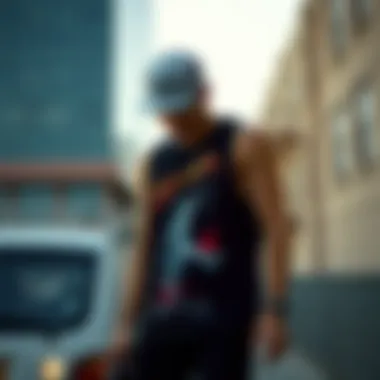 Stylish Black Tank Top in Skate Culture A stylish black tank top showcasing unique skateboard graphics