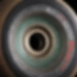 Close-up view of a 58mm skateboard wheel showcasing material texture
