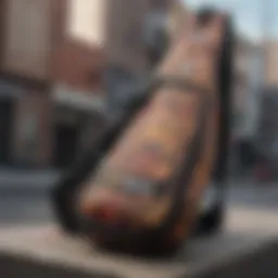 Stylish skateboard sling bag showcasing unique design elements