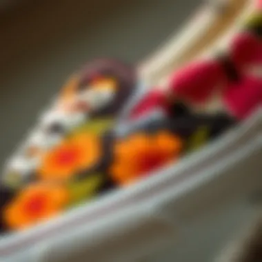 Close-up of Vans Classic Slip-On Aloha materials and stitching