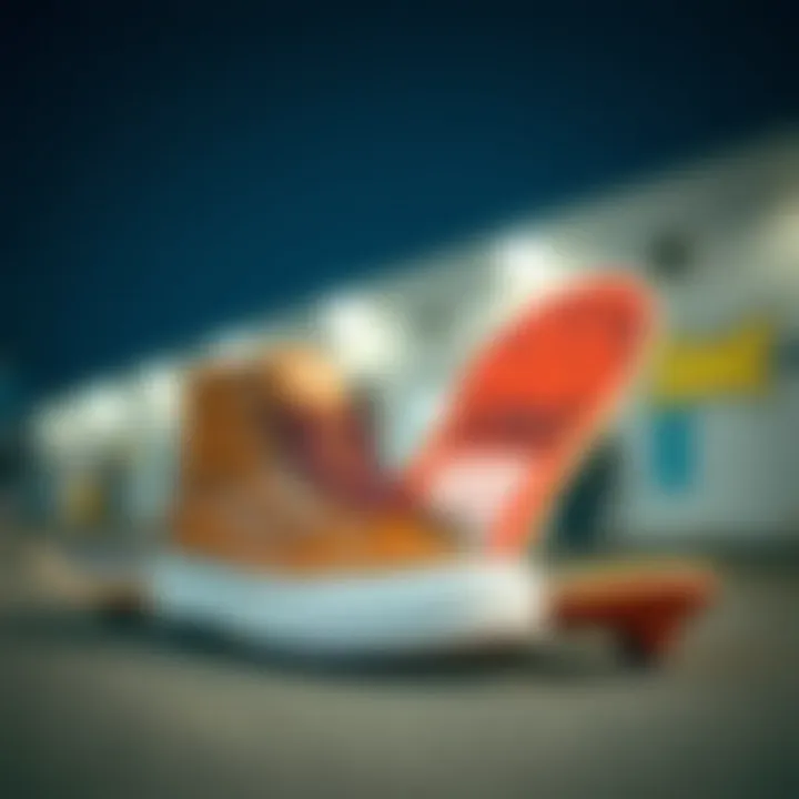 Vans SK8 Hi MTE and Skateboard Culture Vans SK8 Hi MTE displayed with skateboard, emphasizing skate culture