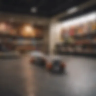 Unique skateboard designs featured in Vans store