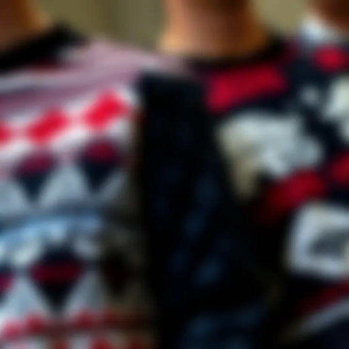 Unique Patterns of Vans Sweaters Close-up of unique patterns on Vans sweaters