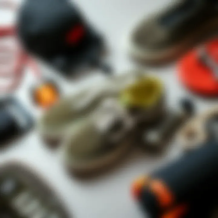 Flat Lay with Vans Ultratrange EXO and Skate Gear Stylish flat lay of the Vans Ultratrange EXO Multicolor with skateboarding gear