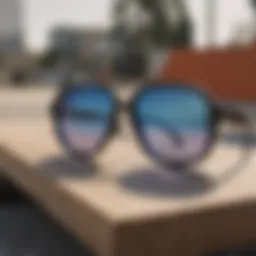 Sleek design of Von Zipper sunglasses resting on a skateboard